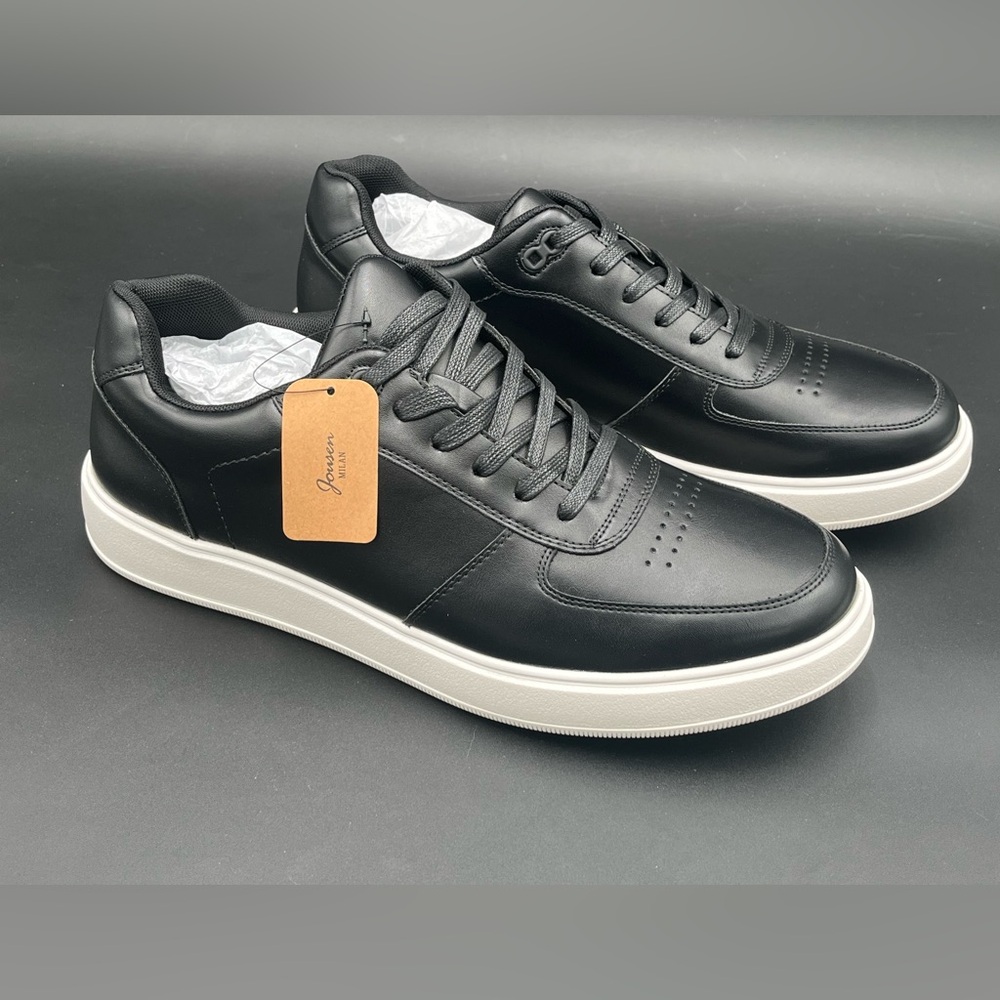 Jonsen Men’s Black and White Leather Dress Sneaker Sz 13